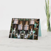 pistons moteur automobile carte de voeux