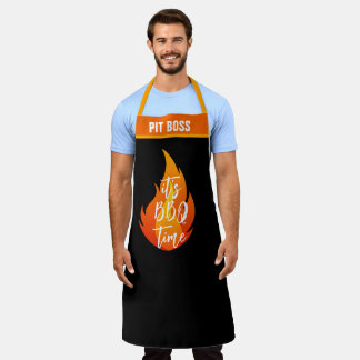 Pit Boss Apron, Personalized Funny BBQ Grill Gift Apron
