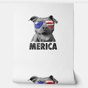 Pit Bull 4th of July Merica Men American Flag Sung Wallpaper