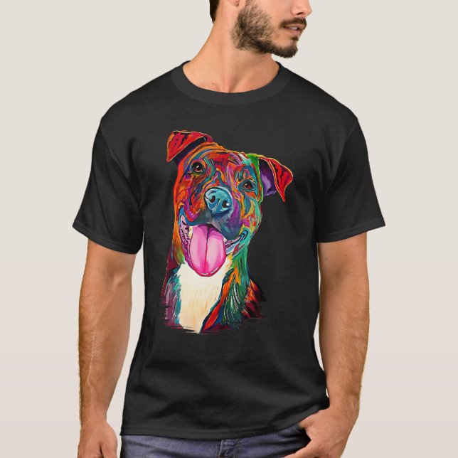 Pit Bull Artistic Funny Pibble Cute Sweet Gift Bir T-Shirt (Front)