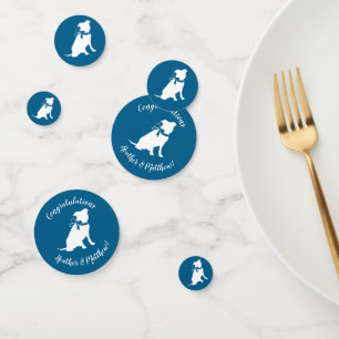 Pit Bull Baby Shower Pitbull Dog Blue Boy Confetti
