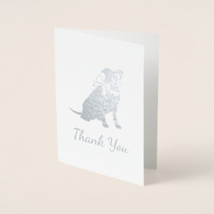 Pit Bull Baby Shower Pitbull Dog Blue Boy Foil Card