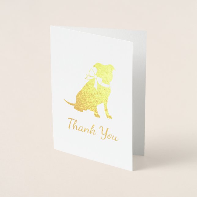 Pit Bull Baby Shower Pitbull Dog Blue Boy Foil Card (Front)