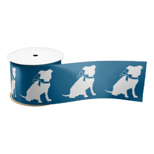 Pit Bull Baby Shower Pitbull Dog Blue Boy Satin Ribbon