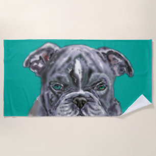 Pit bull Beach Towel Pets - Your colours - Text