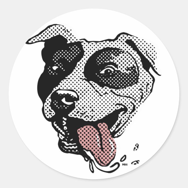 Pit Bull Big Dot Classic Round Sticker (Front)