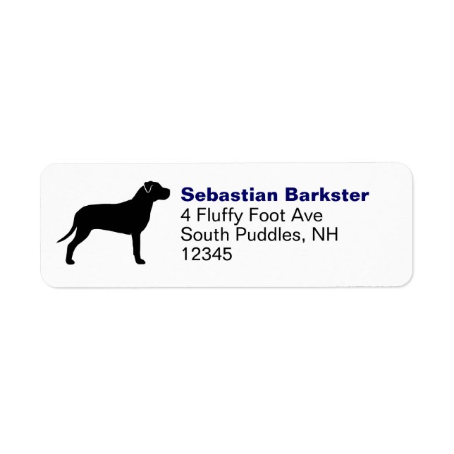 Pit Bull Breg Silhouette Adresse de retour (Devant)