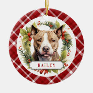 Pit Bull Cercle en céramique ornement