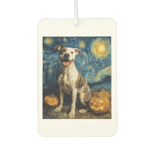 Pit Bull Cute Dog Halloween Jack O Lantern Pumpkin Air Freshener