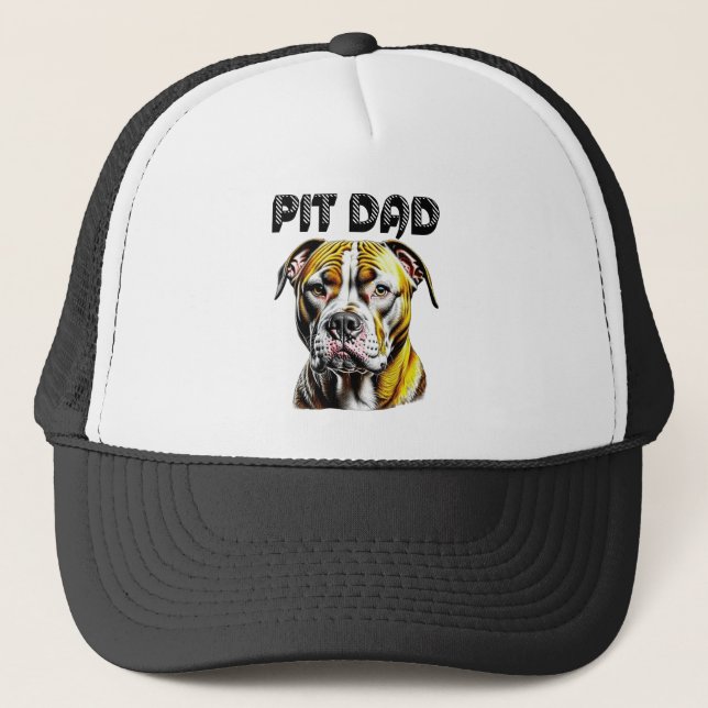 Pit Bull Dad | Dog Lover's  Trucker Hat (Front)