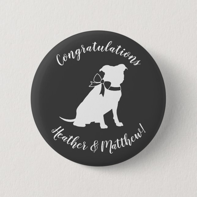 Pit Bull Dog Baby Pitbull Shower Gender Neutral 2 Inch Round Button (Front)