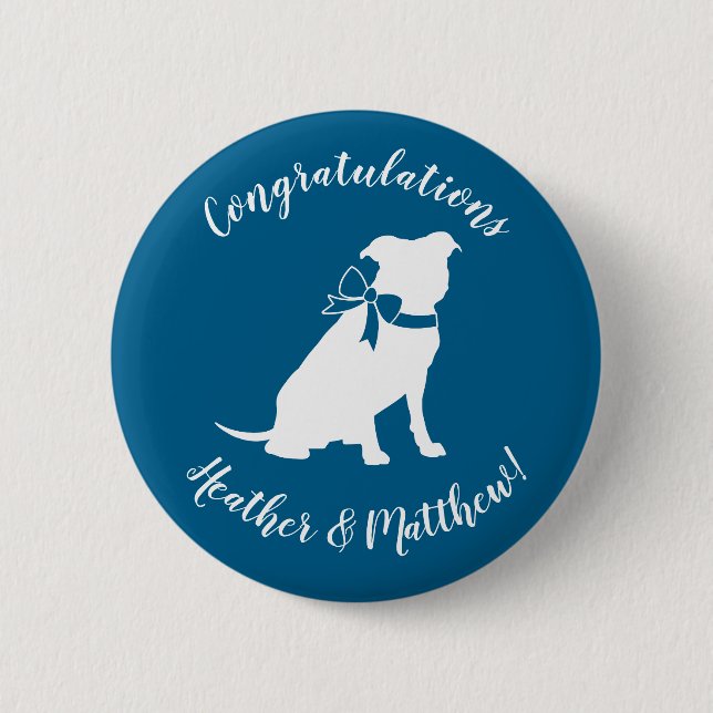 Pit Bull Dog Baby Shower 2 Inch Round Button (Front)