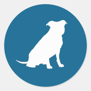 Pit Bull Dog Baby Shower Blue Boy Pitbull Classic Round Sticker