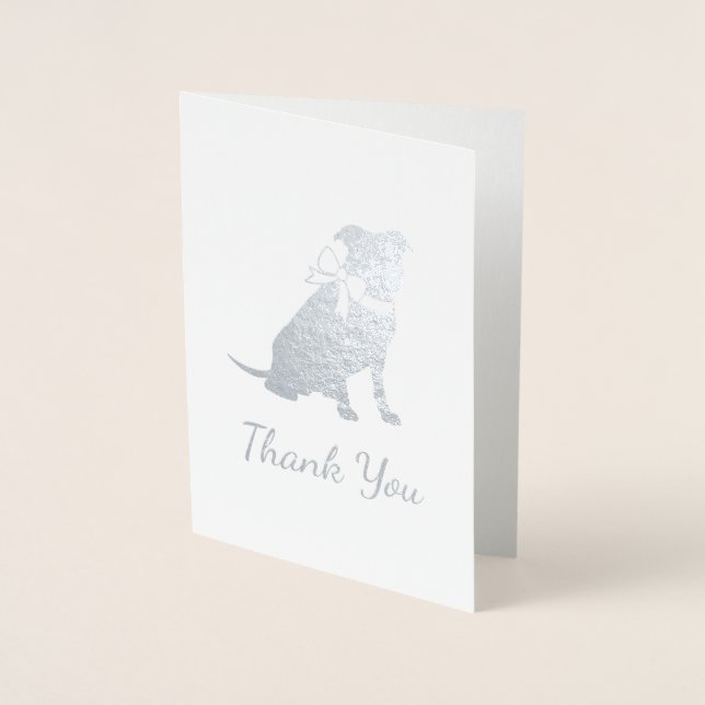 Pit Bull Dog Baby Shower Foil Card (Front)