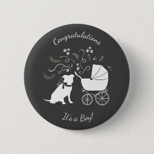 Pit Bull Dog Baby Shower Gender Neutral 2 Inch Round Button
