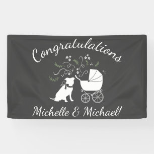Pit Bull Dog Baby Shower Gender Neutral Banner