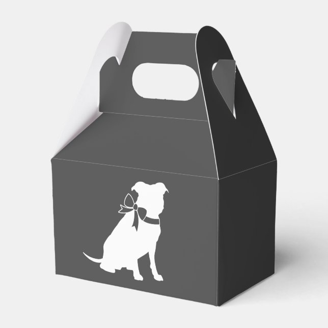 Pit Bull Dog Baby Shower Gender Neutral Favor Box (Front Side)