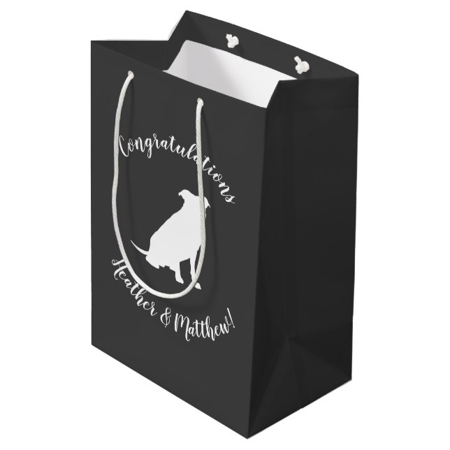 Pit Bull Dog Baby Shower Gender Neutral Medium Gift Bag (Back Angled)