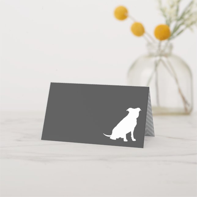 Pit Bull Dog Baby Shower Gender Neutral Pitbull Place Card (Front)