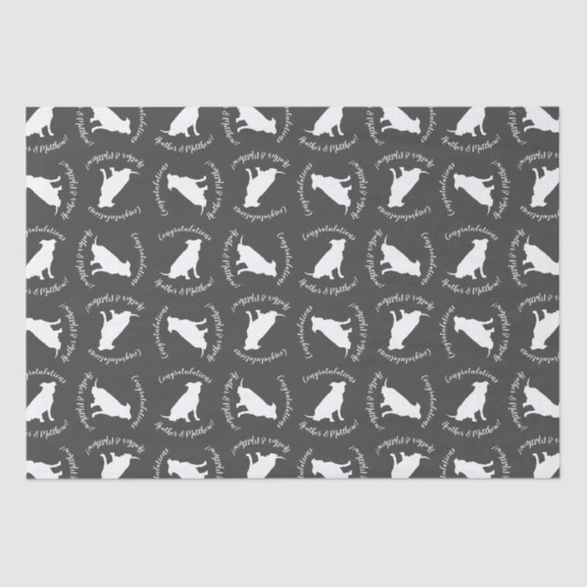 Pit Bull Dog Baby Shower Gender Neutral Tissue Paper (Front)