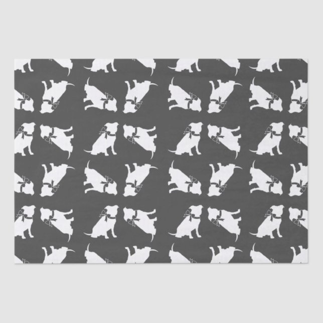 Pit Bull Dog Baby Shower Gender Neutral Tissue Paper (Front)