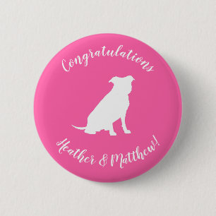 Pit Bull Dog Baby Shower Pink Girl Pitbull 2 Inch Round Button