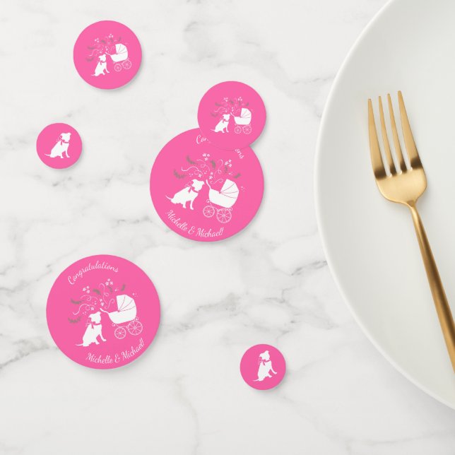 Pit Bull Dog Baby Shower Pink Girl Pitbull Confetti (Group)