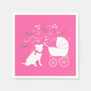 Pit Bull Dog Baby Shower Pink Girl Pitbull Napkin