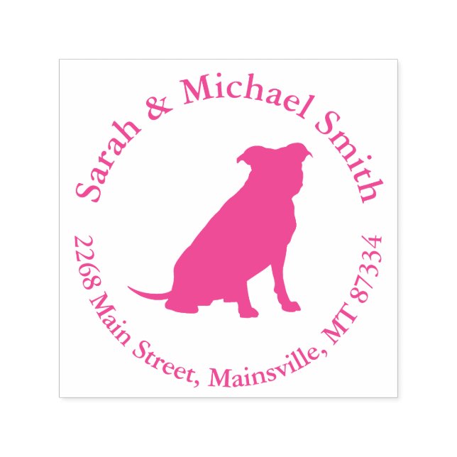 Pit Bull Dog Baby Shower Pink Girl Pitbull Self-inking Stamp (Design)