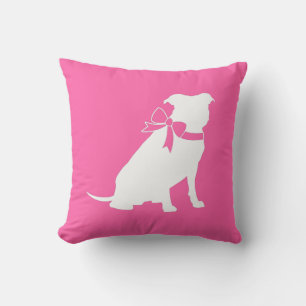 Pit Bull Dog Baby Shower Pink Girl Pitbull Throw Pillow