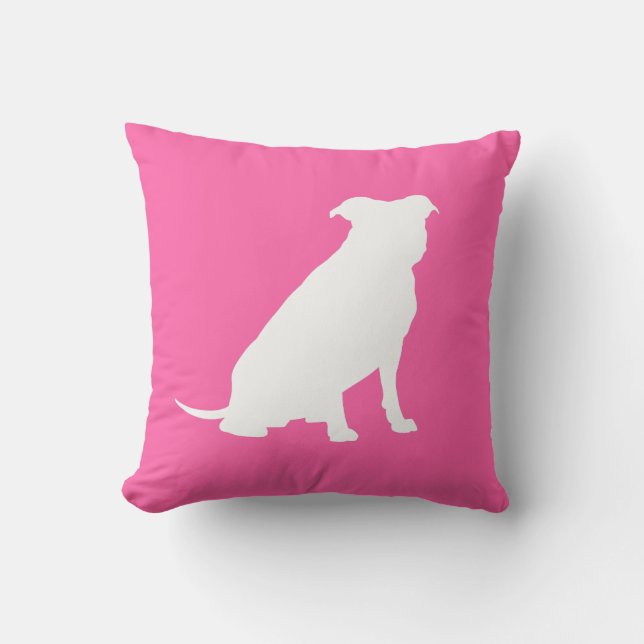 Pit Bull Dog Baby Shower Pink Girl Pitbull Throw Pillow (Front)
