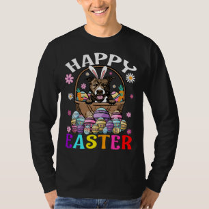 Pit Bull Dog Happy Easter Bunny Eggs Easter T-Shirt