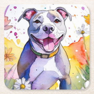 Pit Bull Dog Paper Coaster