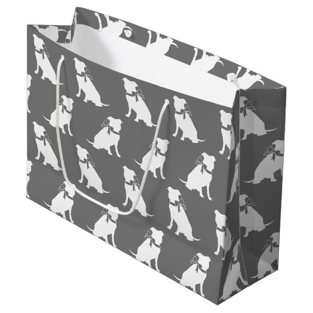 Pit Bull Dog Puppy Pitbull Large Gift Bag (Front Angled)