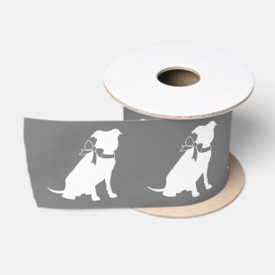Pit Bull Dog Puppy Pitbull Satin Ribbon