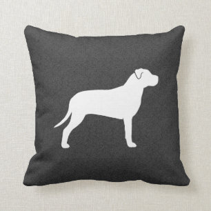 Pit Bull Dog Silhouette Throw Pillow