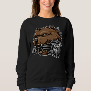 Pit Bull Dog With Piston Sweatshirt