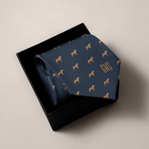 Pit Bull Dogs Pattern Monogrammed Tie