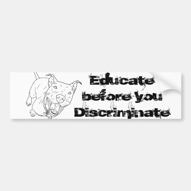 Pit Bull Educate Bumper Sticker (Front)