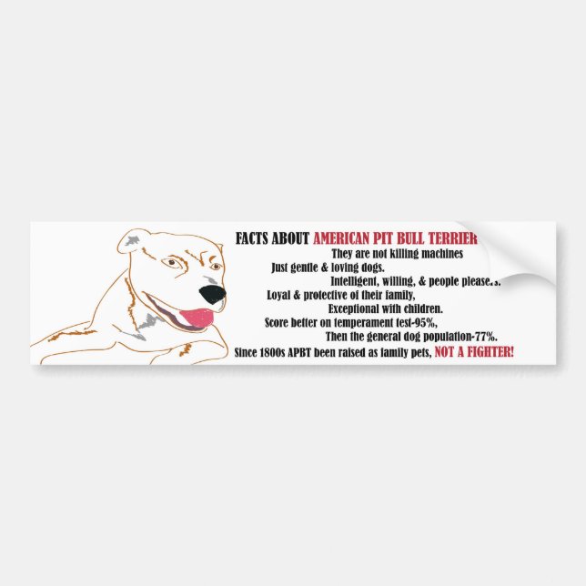 Pit Bull Facts Bumper Sticker (Front)