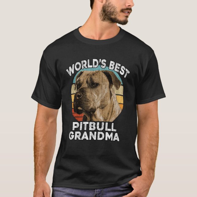Pit bull Grandma  Worlds Best PitBull Grandma Vint T-Shirt (Front)