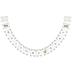 Pit Bull Greenery Baby Shower Puppy bunting banner