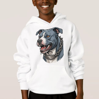 Pit Bull Gris Bleu Féroce avec Collier à Chaîne à 