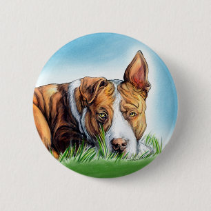 Pit Bull Hears You 2 Inch Round Button
