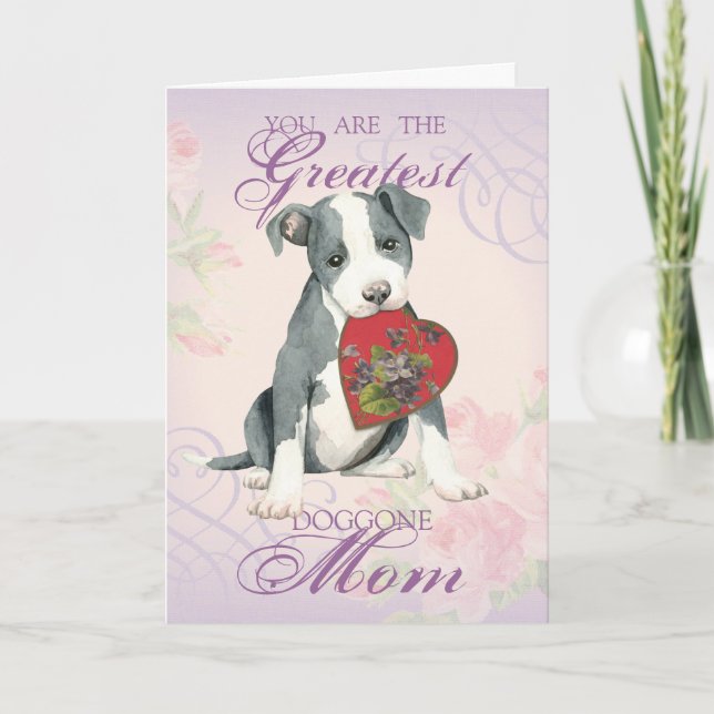 Pit Bull Heart Mom Card (Front)