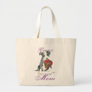 Pit Bull Heart Mom Large Tote Bag