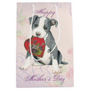Pit Bull Heart Mom Medium Gift Bag