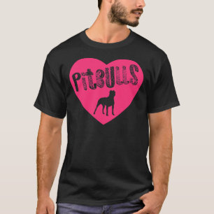 Pit Bull Heart Pitbulls Pink Transparent American  T-Shirt