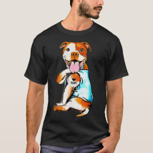 Pit Bull I Love Mom Tattoo Mothers day gift T-Shirt