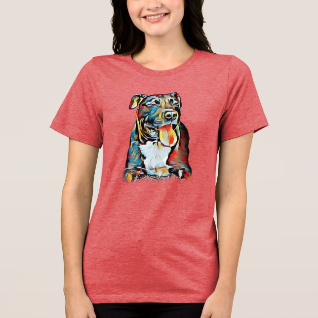 Pit Bull in Colours Tri-Blend Shirt (Front)